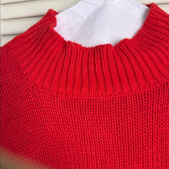 Laura Scott Vibrant red vintage ramie/cotton blend sweater with pocket - Picture 4 of 4